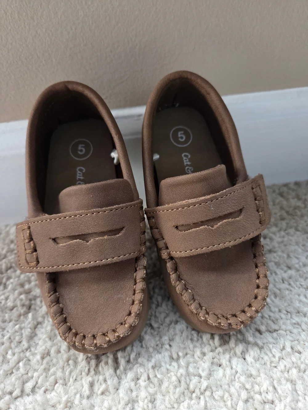 Cat & Jack Brown Kids Moccasin Slip-Ons